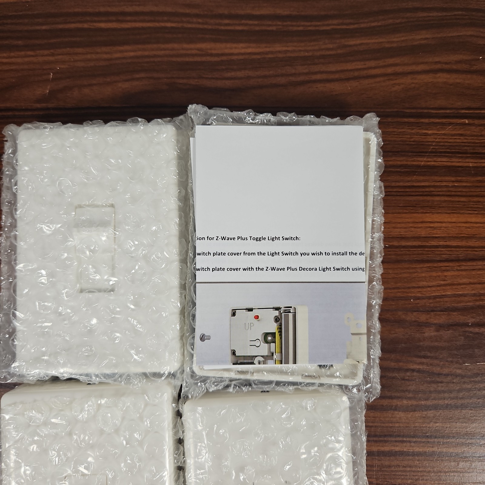 4 Pack Z-Wave Plus Single Gang Toggle Wireless Light Switch Open Box