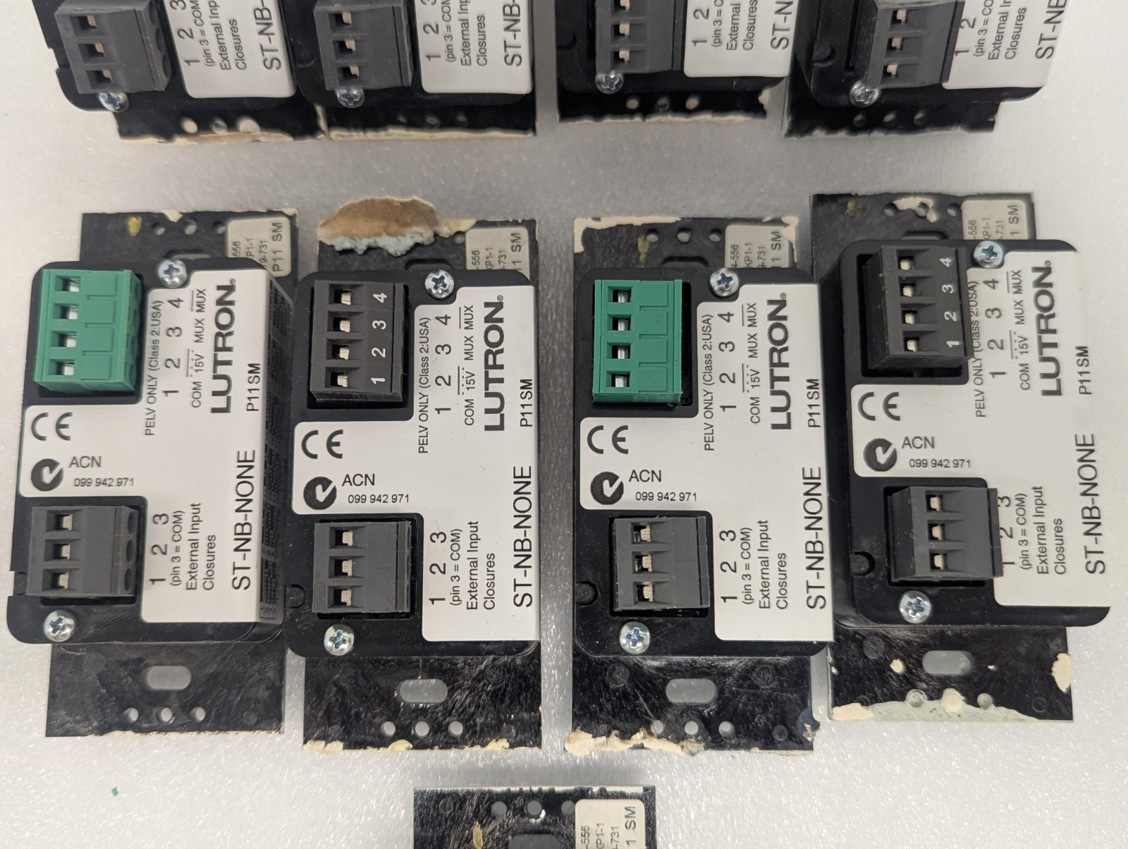 Lot of (9) Lutron ST-NB-NONE – 7 Button Keypad – Preowned