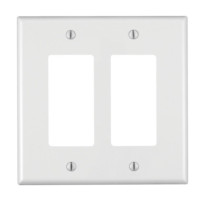 Leviton PJ262-00W 2-Gang White Thermoplastic GFCI Decora Style Wall Plate