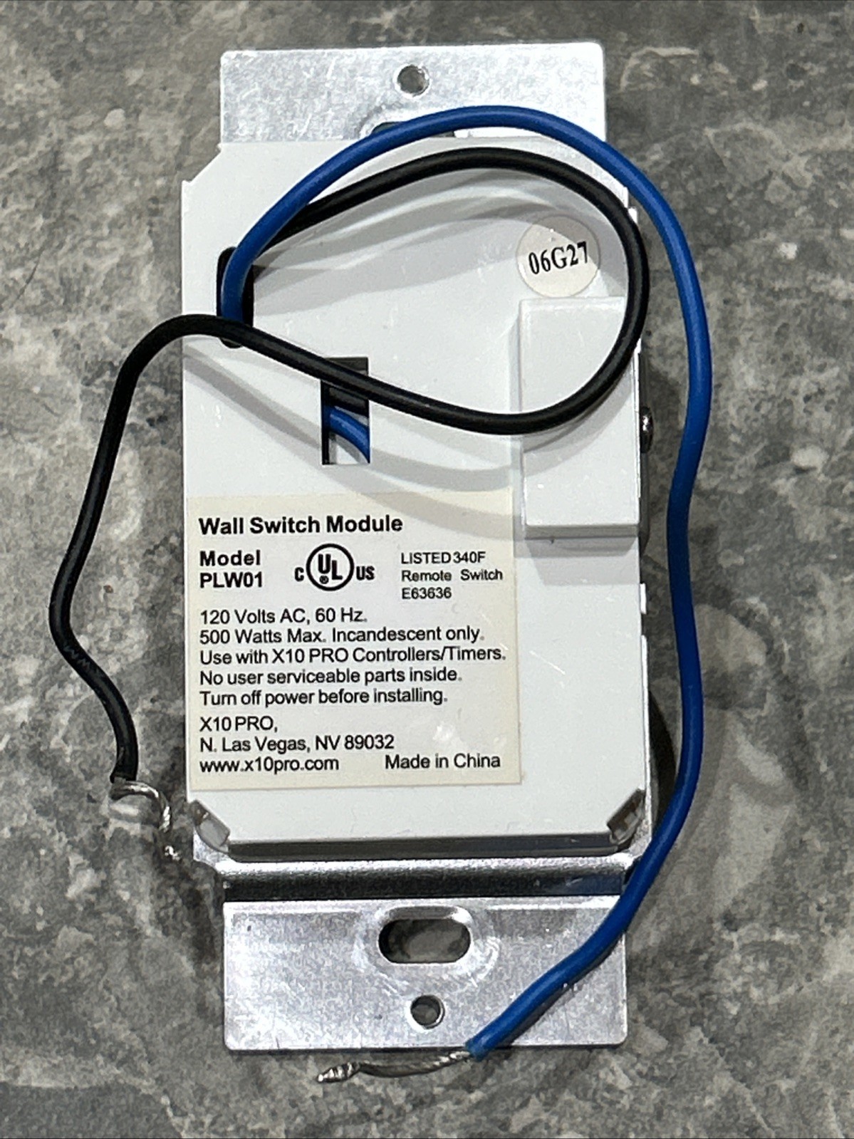 X-10PRO PLW01 Wall Switch Module NEW