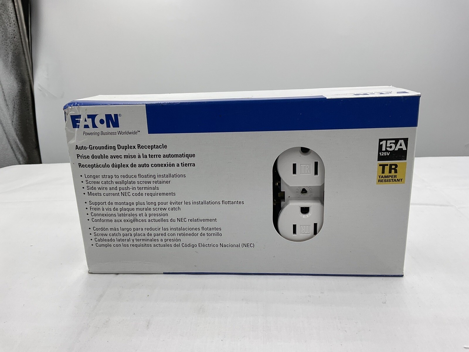 Eaton 15-Amp 125-volt Tamper Resistant Residential Duplex Outlet, White 10-Pack