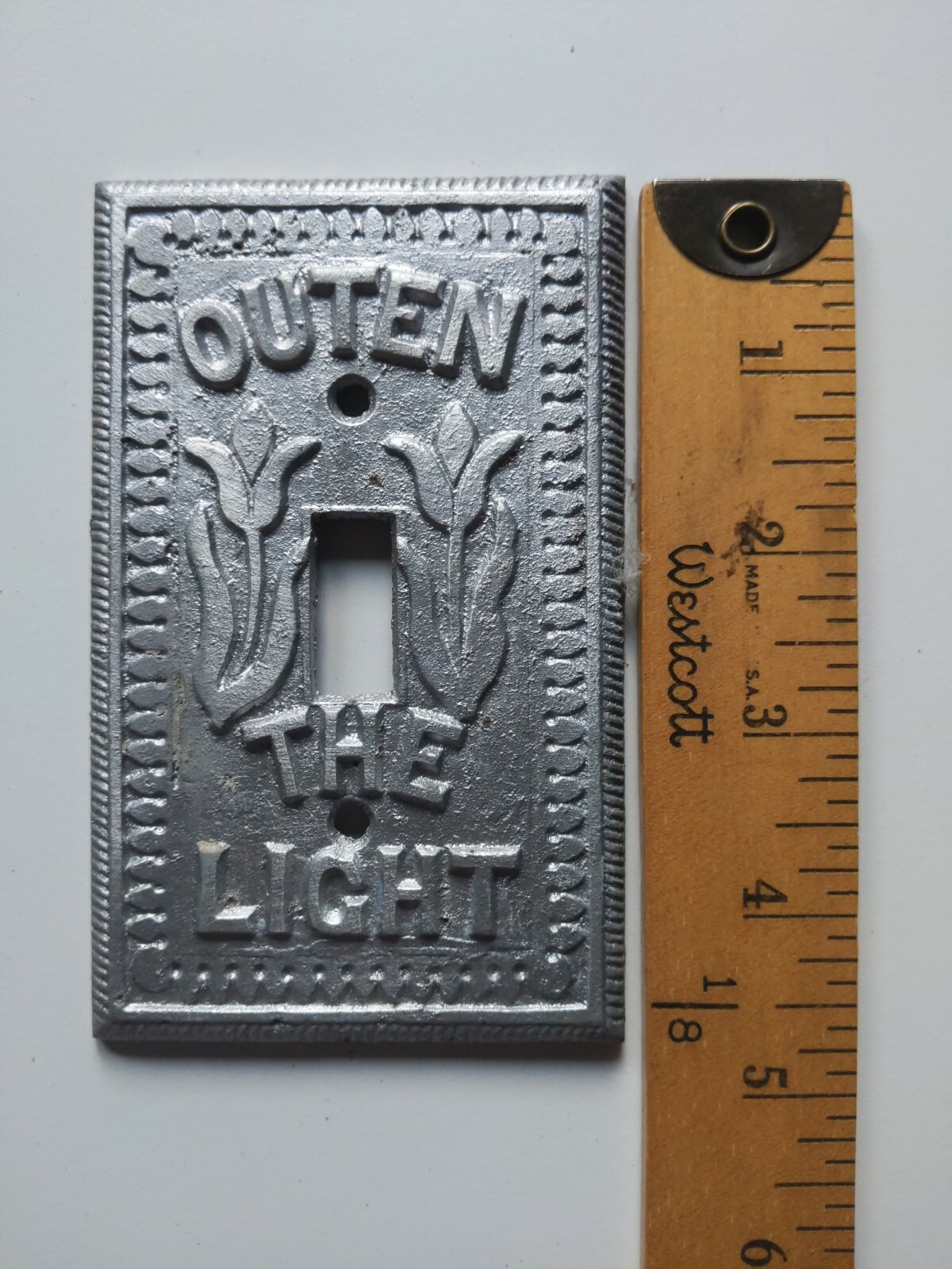 1 Pennsylvania Dutch aluminum Single Light Switch Plate Cover OUTEN THE LIGHTS