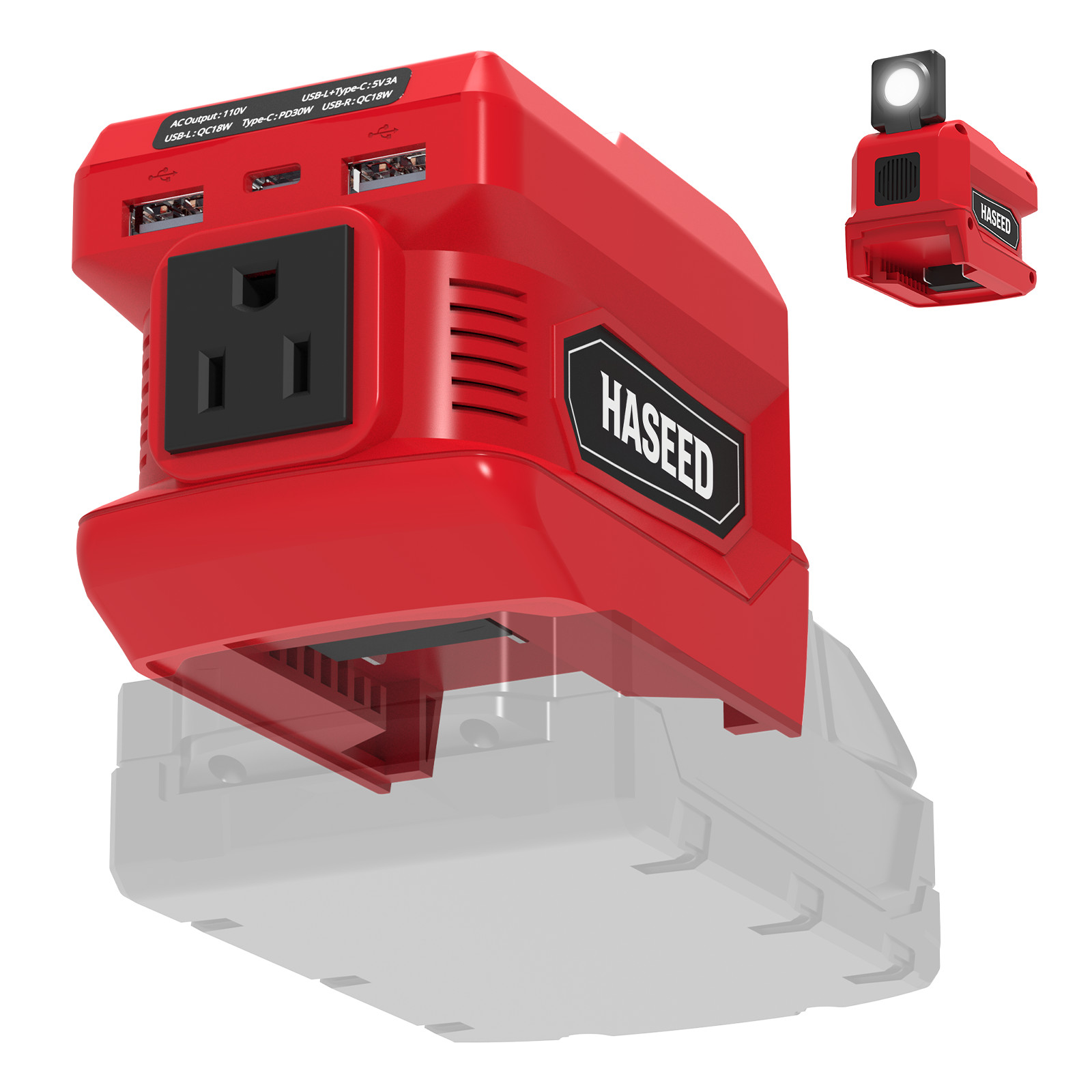 200W Outdoor Portable Power Inverter Compatible with M18 Battery DC18V to AC110V
