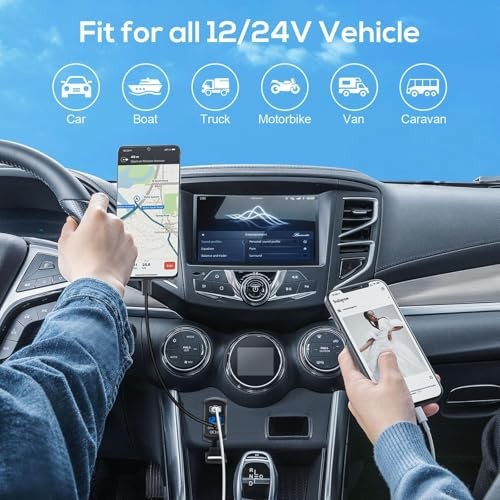​ Car Rocker Switch Outlet, 36W QC3.0 USB-A Port & 55W PD Port Charger Socket 1