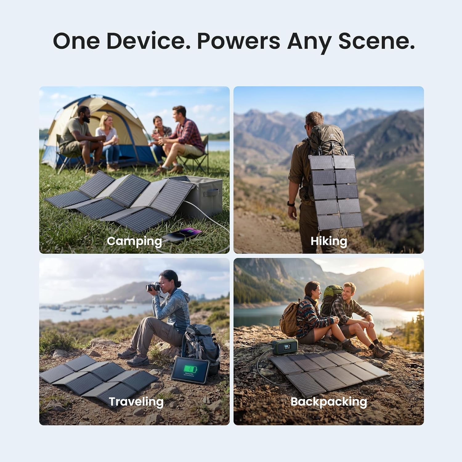 35W Solar Charger, 25.4% High Efficiency, USB-A/C, IP68, Portable