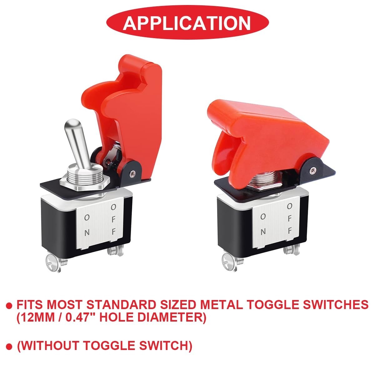 Versatile 12mm Red Plastic Toggle Switch Caps – Waterproof & Dustproof Pack of 3
