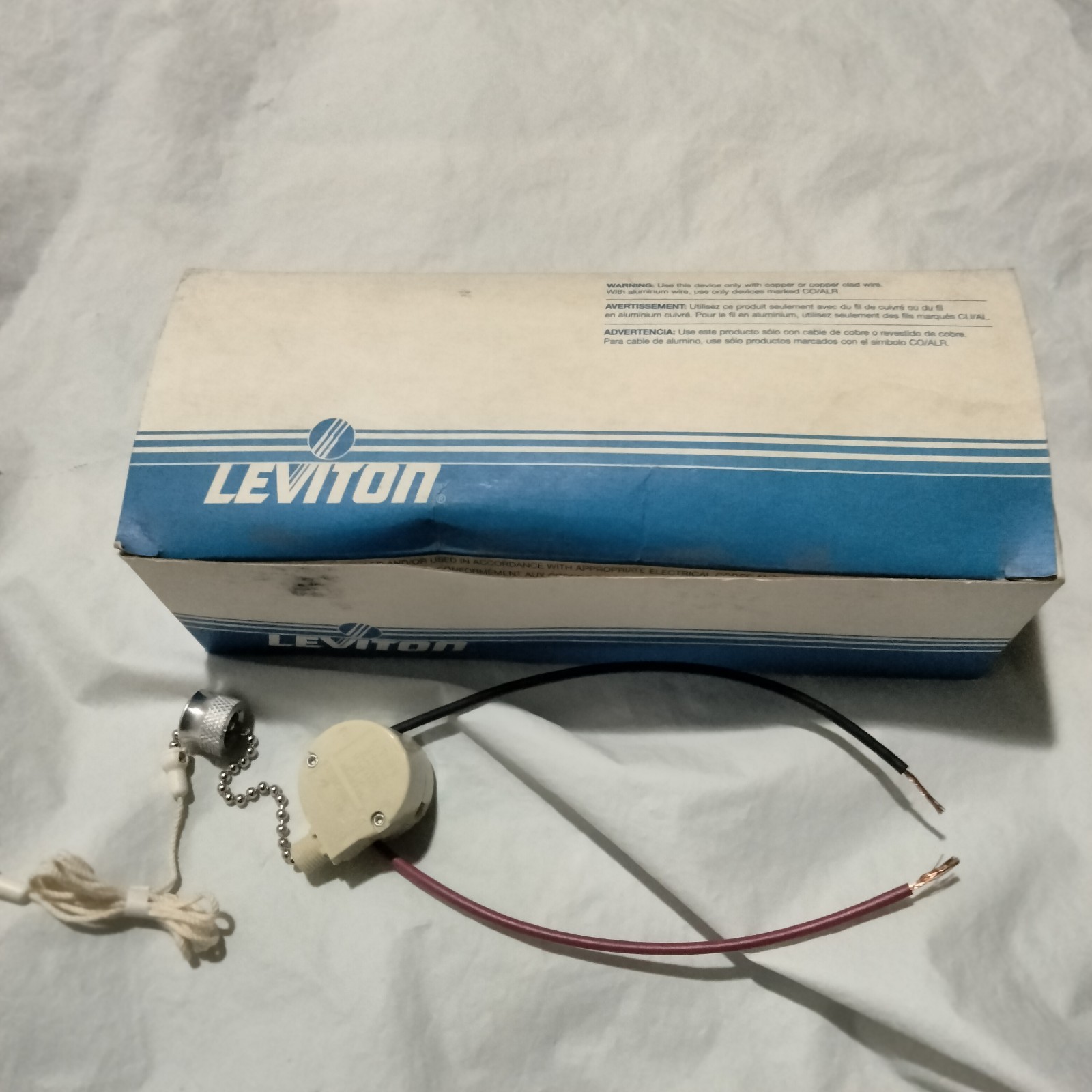 3 Speed 4 pos Heavy Duty PULL CHAIN SWITCH 6A 125V Fan Appliance LEVITON 1689-75
