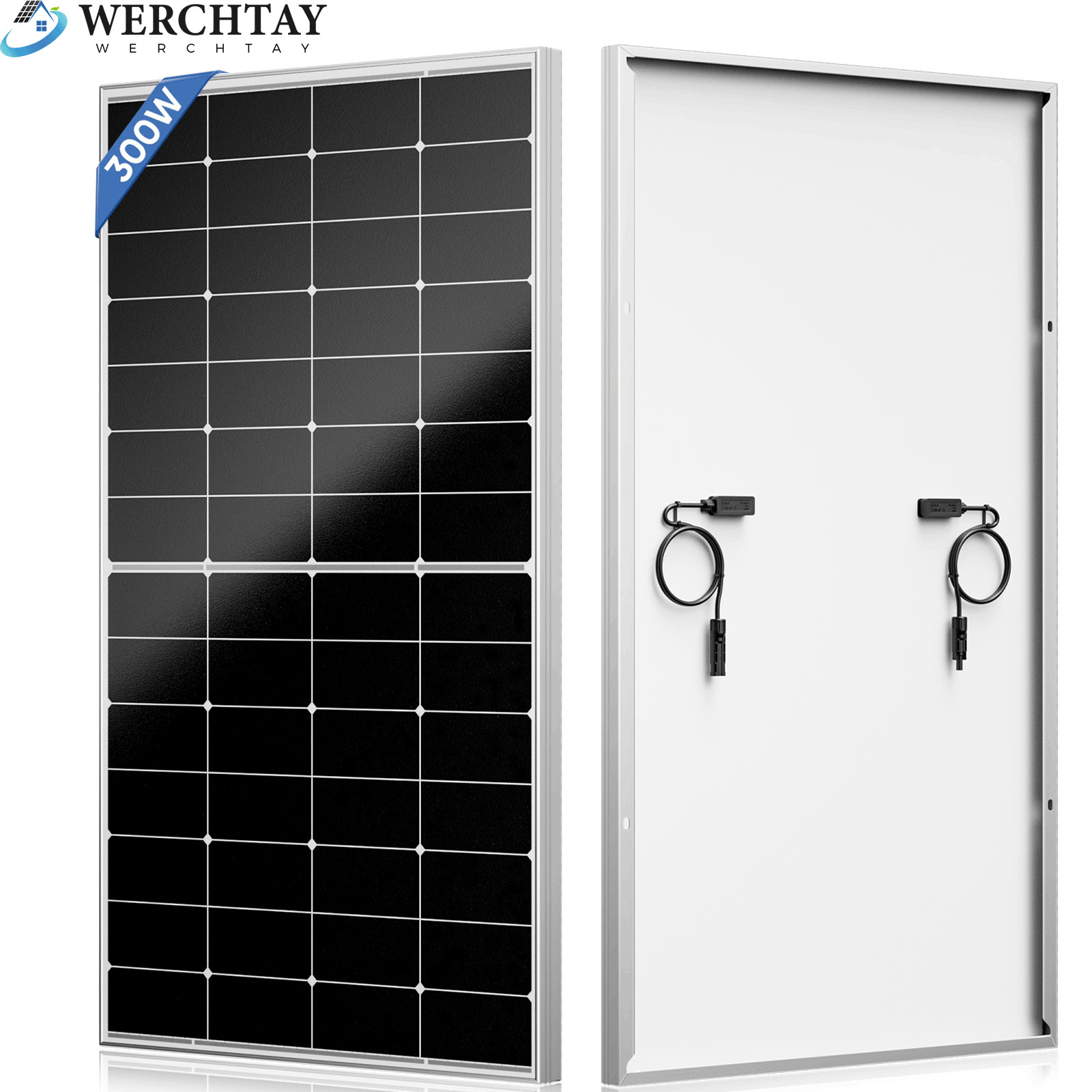 300W Watt Monocrystalline Solar Panel 12V Charging RV Camping Home Off-Grid Boat
