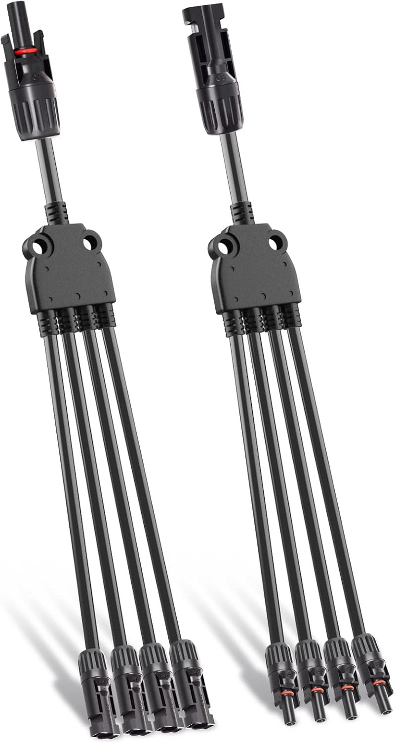 Solar Y Branch Connectors 1 Pair Parallel Connectors 1 to 4 Splitter Cable Wire