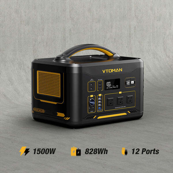 VTOMAN Jump 1500X Portable Power Station 1500W, 828Wh LiFePO4 Battery Generator