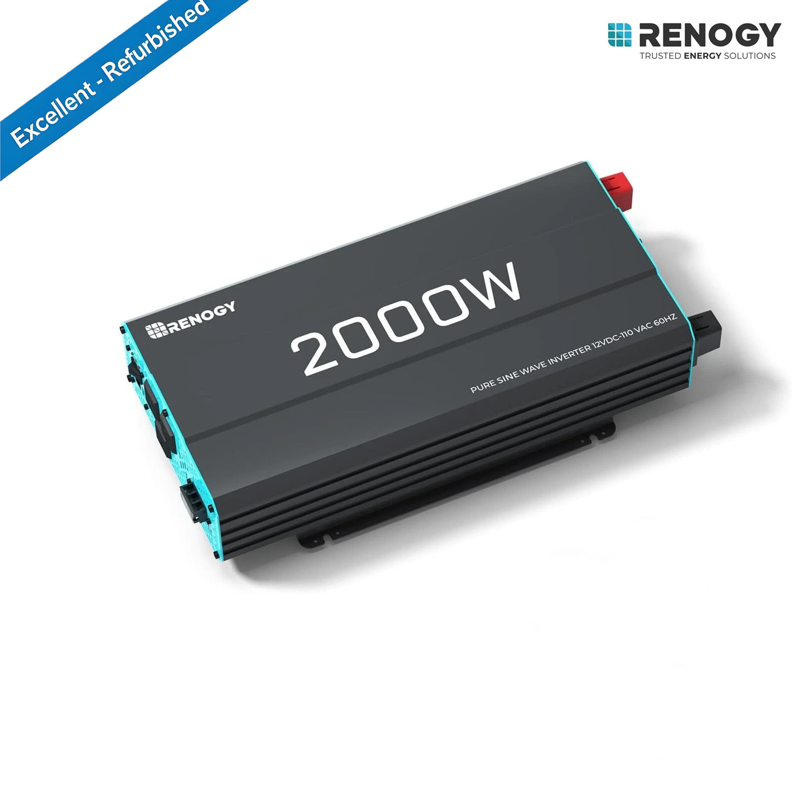 Renogy 2000W Pure Sine Wave Inverter 12V DC to 120V AC Converter Refurbished