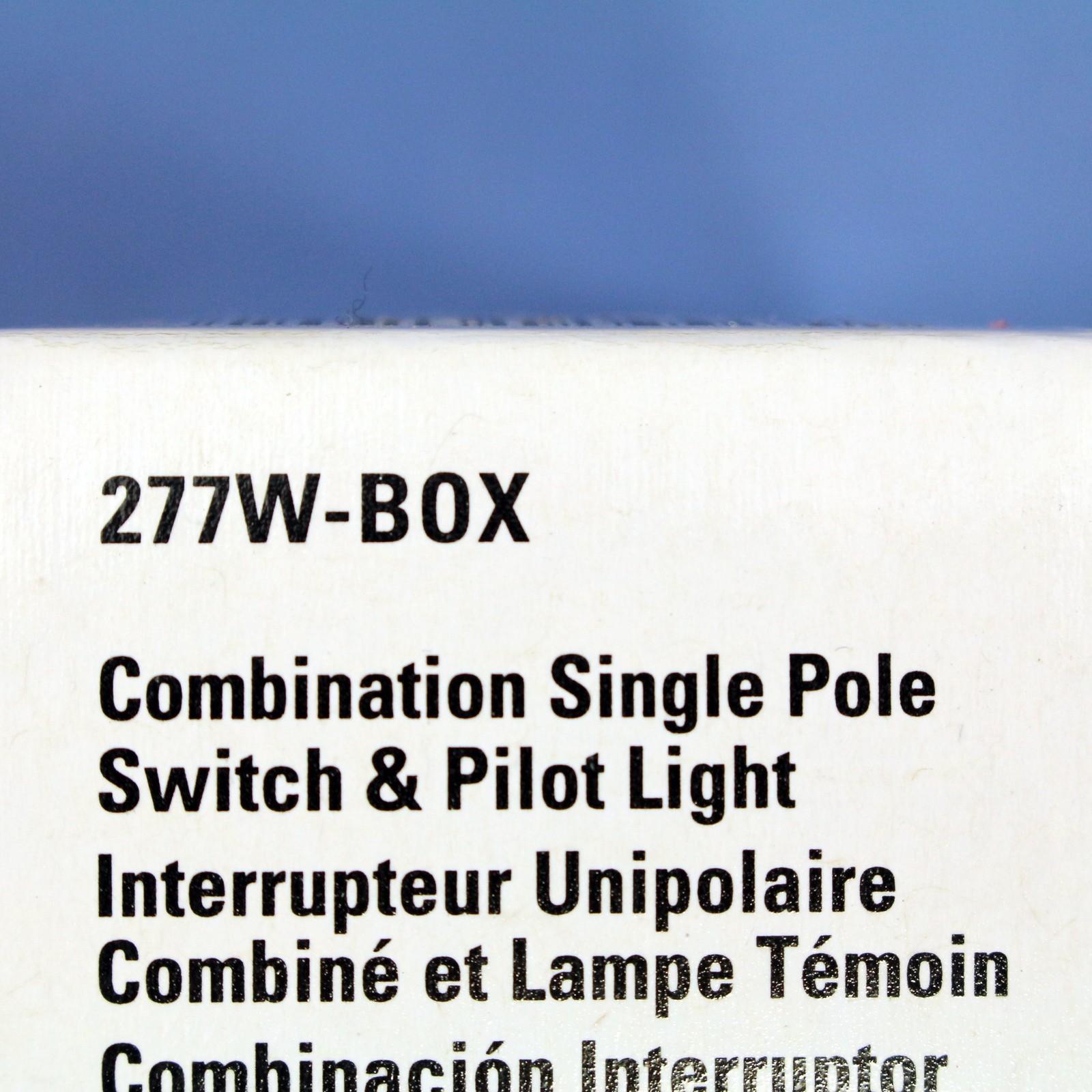 NIB Cooper Commercial White Pilot Light Toggle Switch Single Pole 15A 277W Boxed