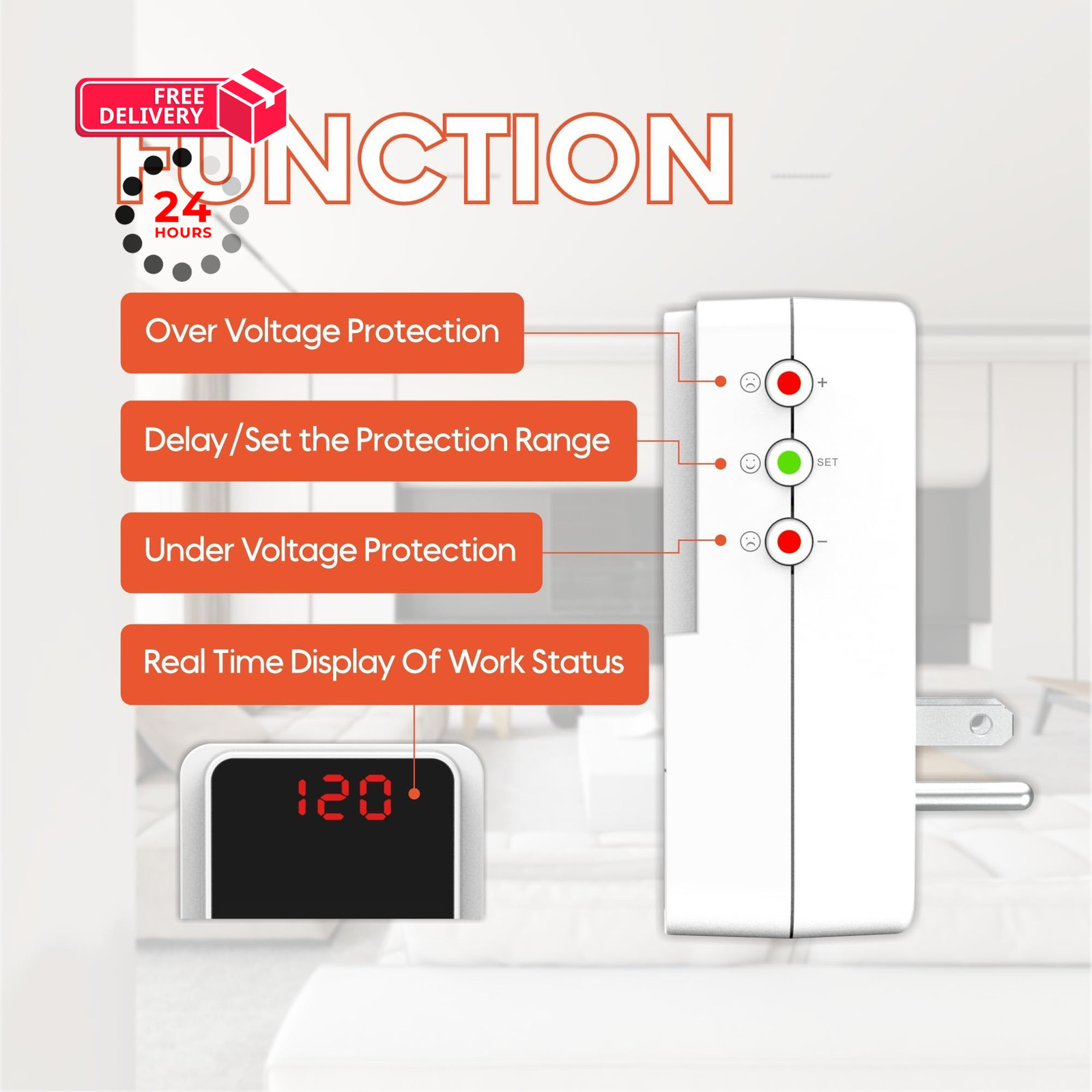 BXST Surge Protector Outlet, Voltage Regulator for Refrigerator, TV, 2 Pack