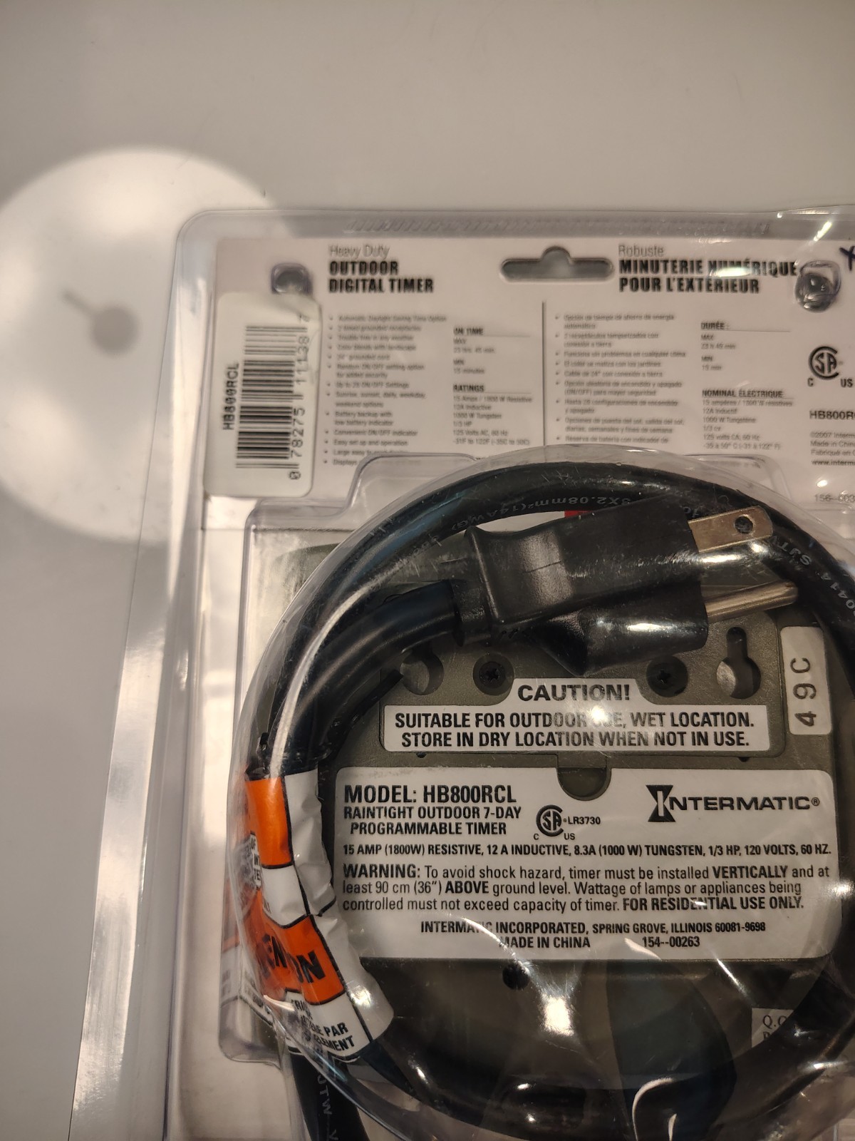 NIB Intermatic HB800RCL Heavy Duty Outdoor Digital Timer 15 Amps 125 Volts New