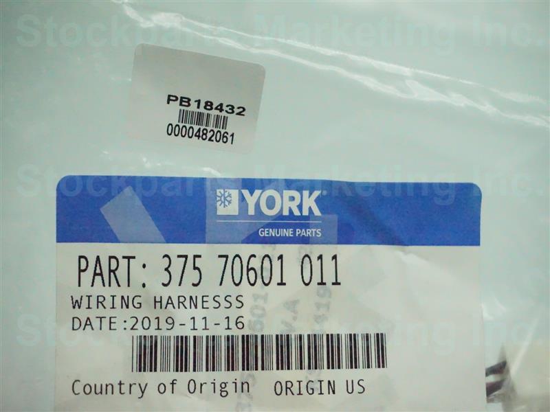 York 375 70601 011 37570601011 Wiring Harness NEW NNB 30 Days Warranty