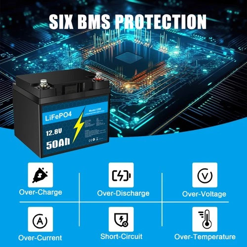 12V 10Ah 30Ah 50Ah BMS LiFePO4 Lithium Battery with Charger for RV Marine Lot