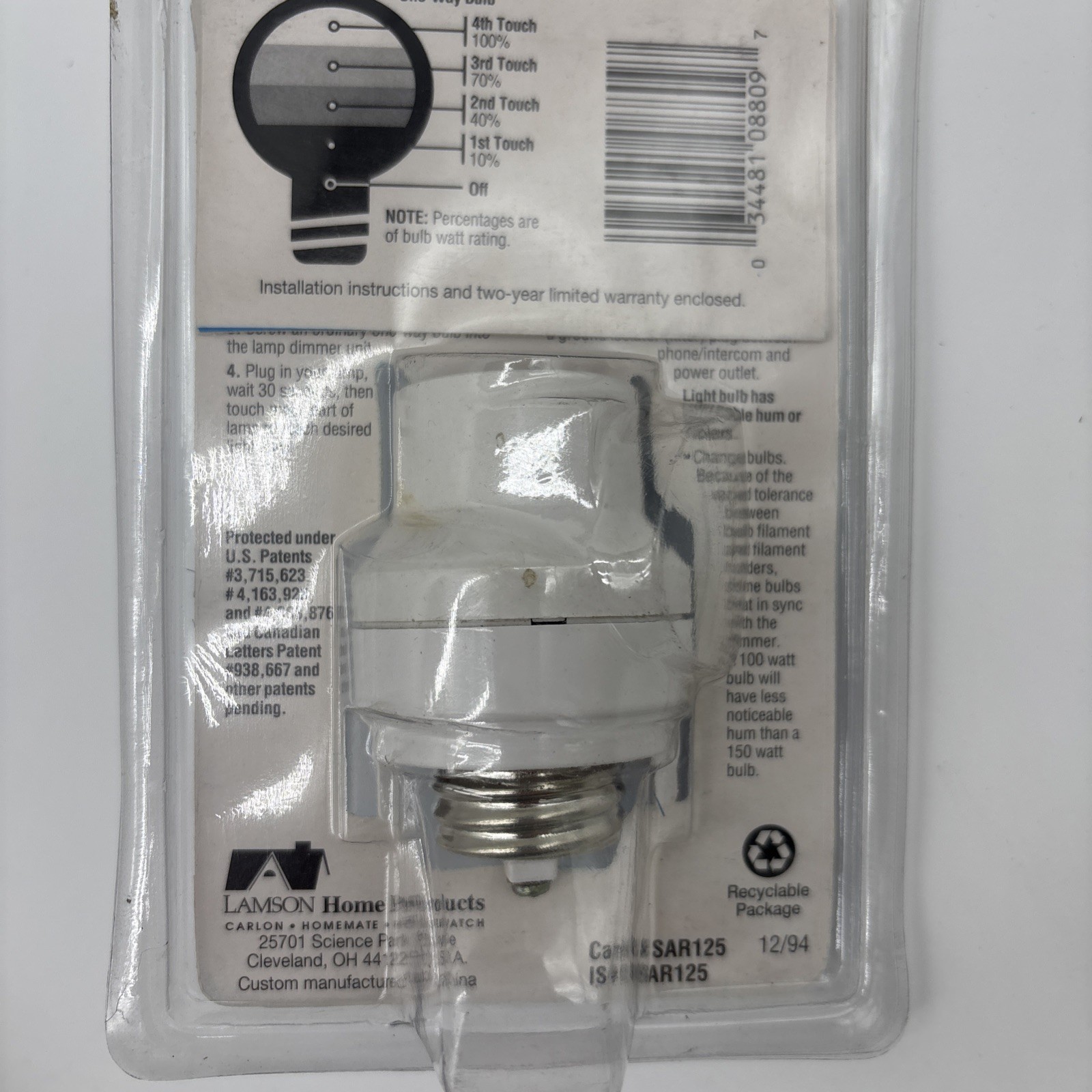 150-Watt Single Pole Screw-In Touch Dimmer