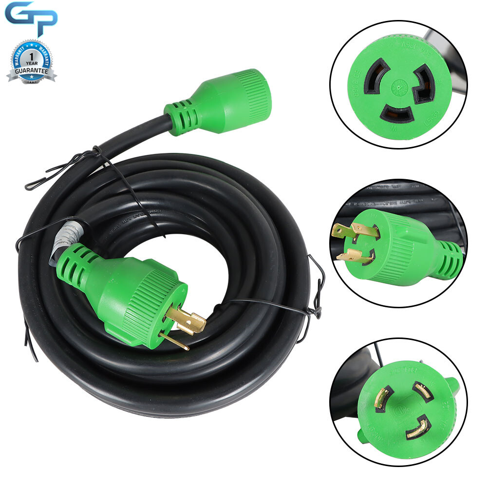 3 Prong 30 Amp Generator Extension Cord 10/15/25-75/100 Feet NEMA L5-30P/L5-30R