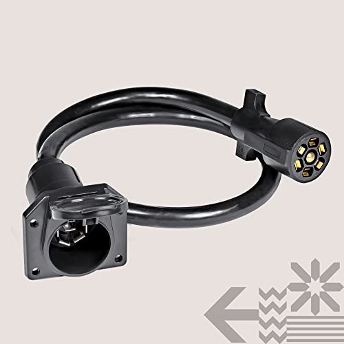 True Mods 3ft 7-Way Trailer Plug Wiring Harness [7-Pin Trailer Cord 3 ft