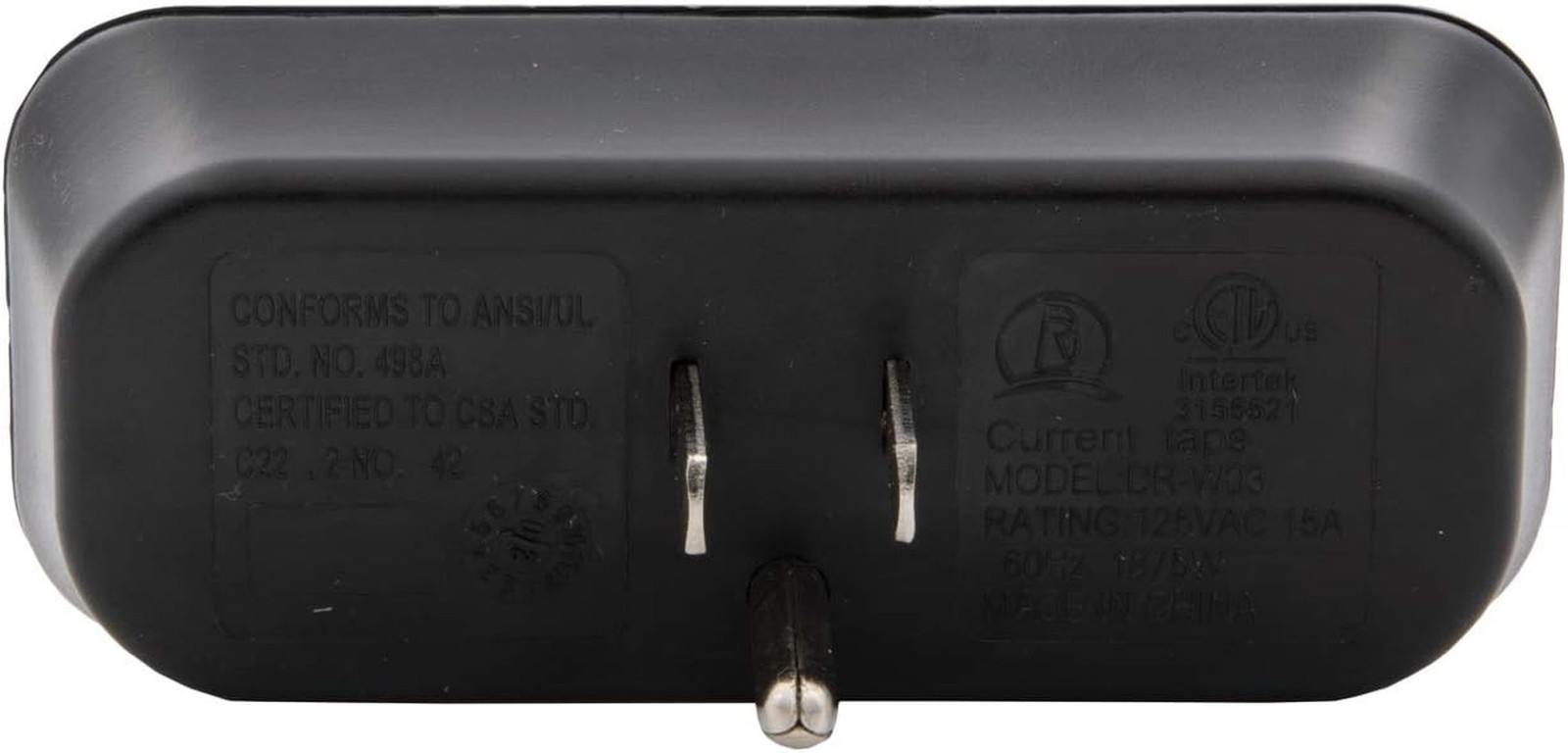 3 Grounded Multi Outlet Adapter Wall Plug, Black Outlet Tap, 4 Pack |