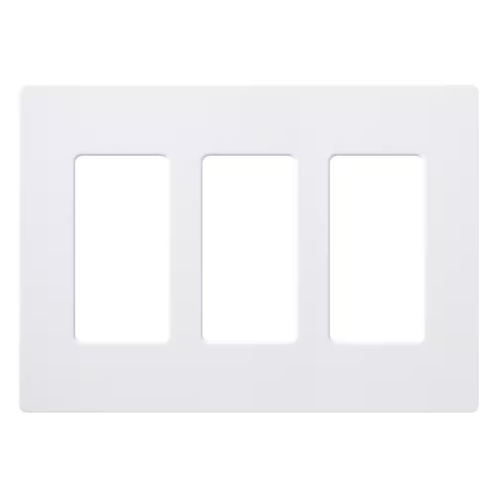 Claro 3 Gang Wall Plate for Decorator/Rocker Switches, Gloss, White (CW-3-WH) (1