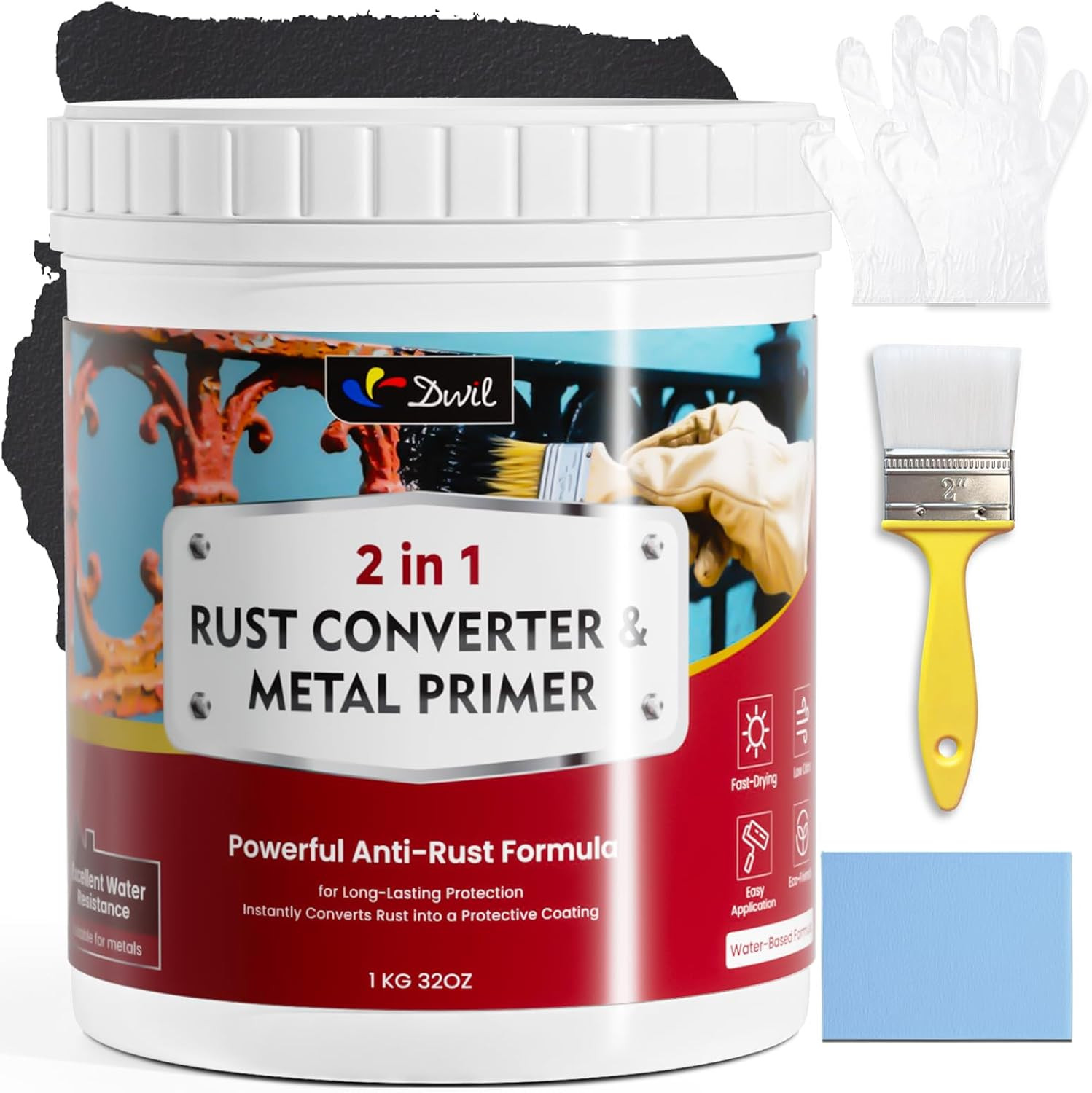 Rust Converter for Metal 2 in 1 32 Fl Oz (Pack of 1) Black