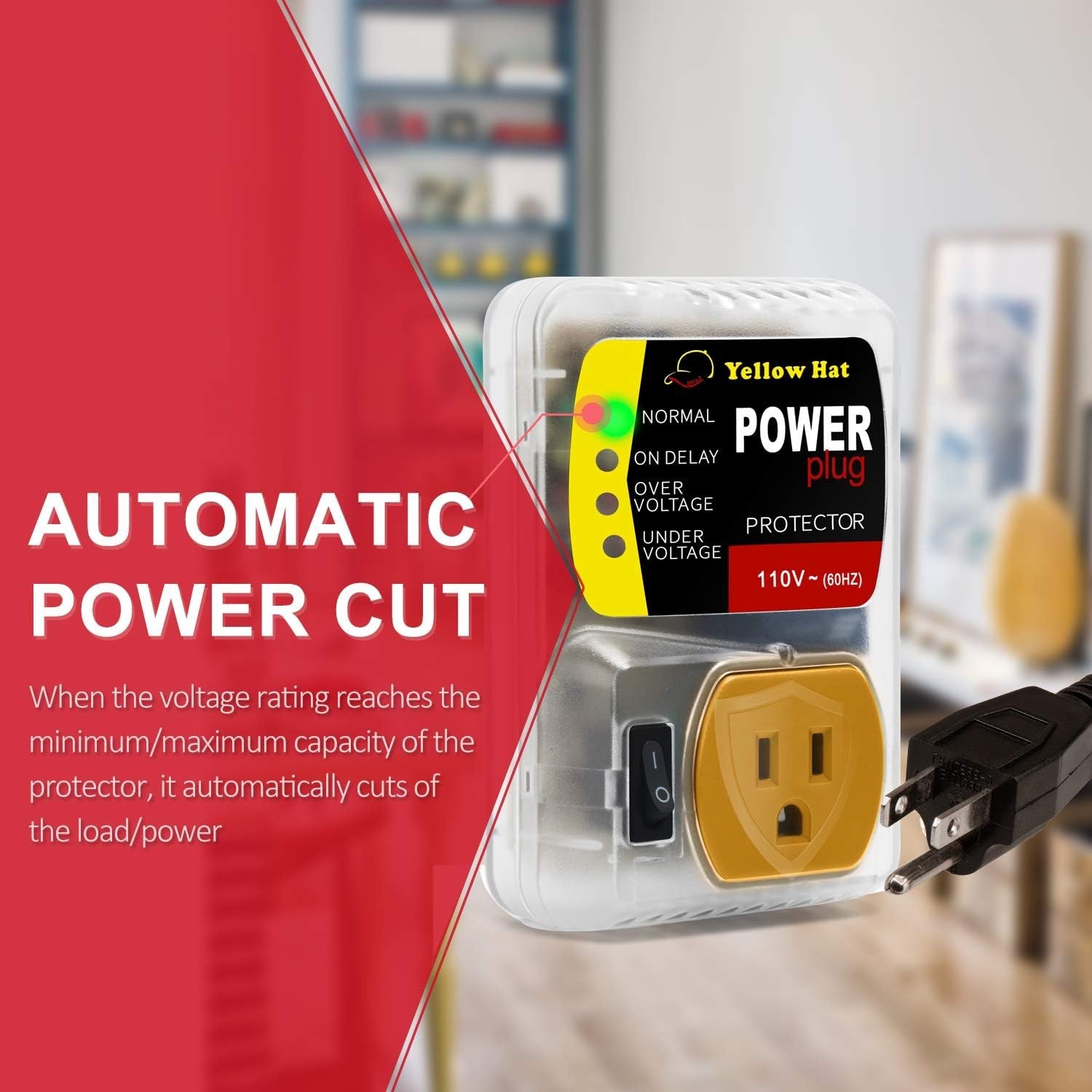 Smart Voltage Protector with Surge Prevention & Easy Status Indicators – Black