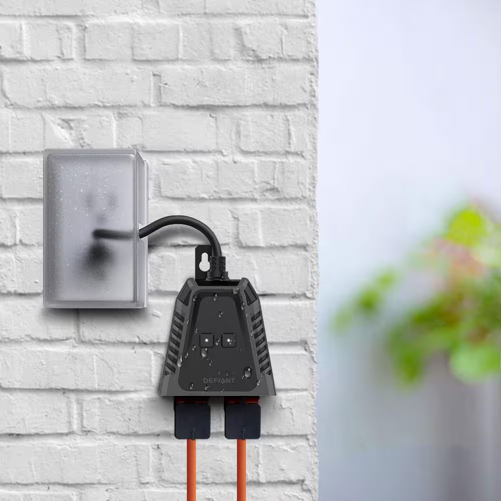 15 Amp 120-Volt Smart Wi-Fi Bluetooth Outdoor Plug with 2-Outlets Powered by Hub
