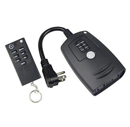 Weatherproof Outdoor Remote Control Outlets w/ Wireless Remote & Countdown Timer