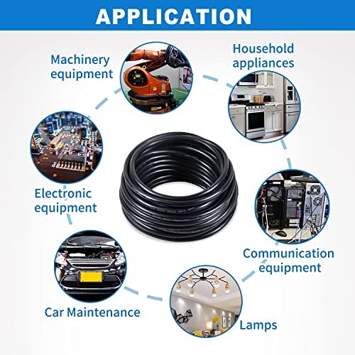 20 Awg 0.5mm² 20/2 Gauge Electrical Wire 2 Conductor Extension 100FT 20AWG-2C