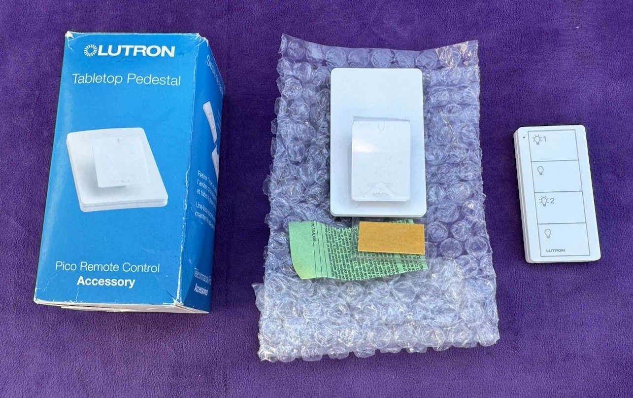 Lutron Pico Caseta Lamp Wireless Dimmer Remote Control PJ2-4B + Table Pedestal