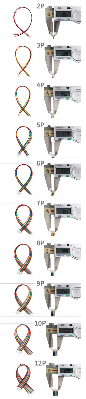 10PCS 1.0 1.25 1.5 2.0 2.54 SH/JST/ZH/PH/XH 1.0MM 1.25MM 1.5MM 2.0MM 2.54MM 2PI