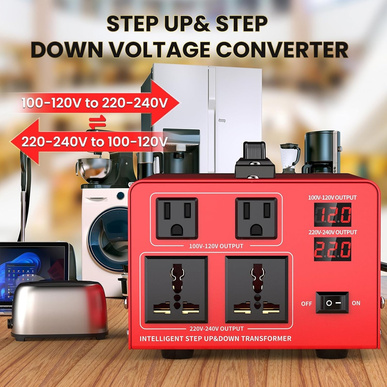 1500W Voltage Transformer Power Converter(110V to 220V, 220V to 110V) XX194