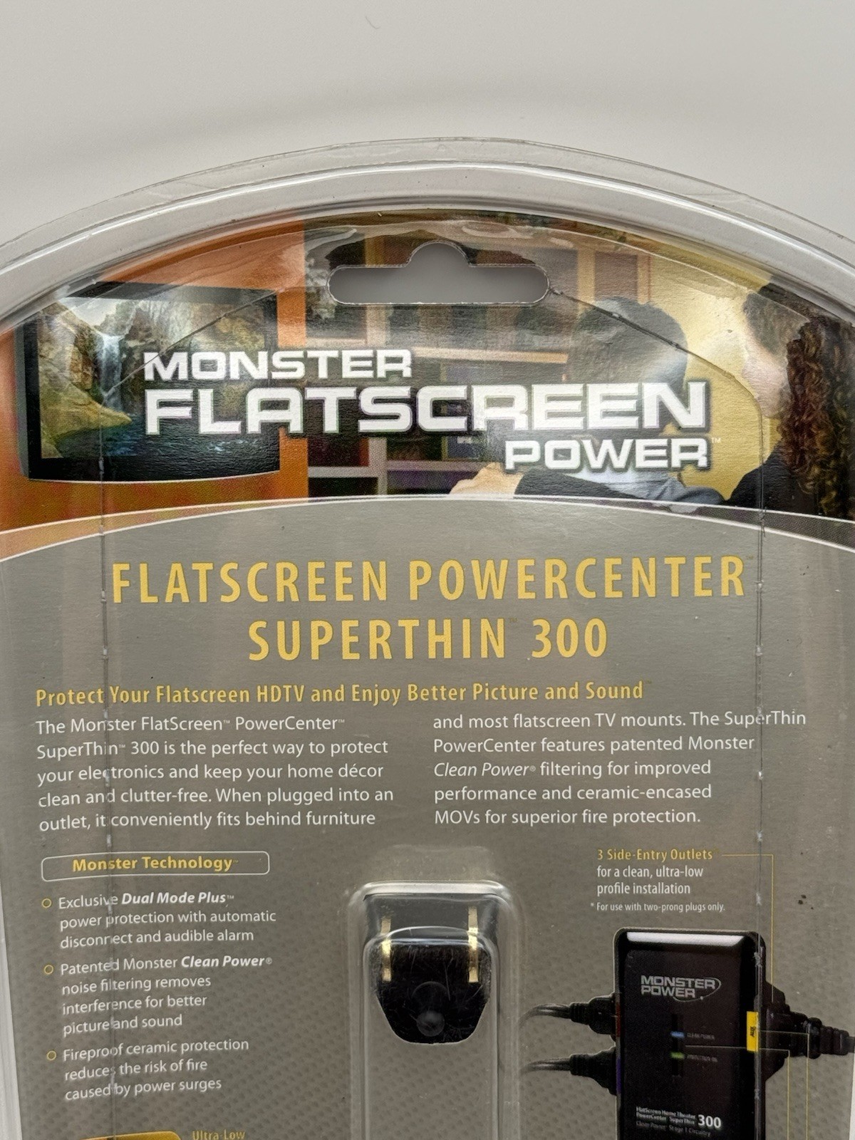 Monster SuperThin 300 Surge Protector 3 Outlets Ultra Low Profile 1080J