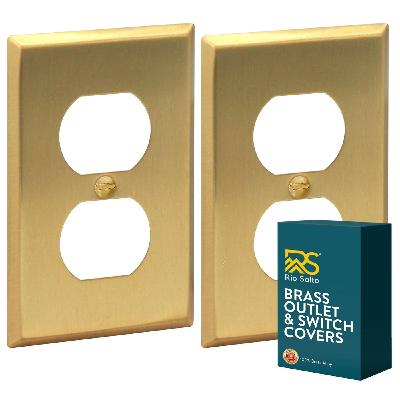 Rio Salto BRASS Signature Collection 2.75″ x 4.50″, Duplex 1-Gang (2-pack)