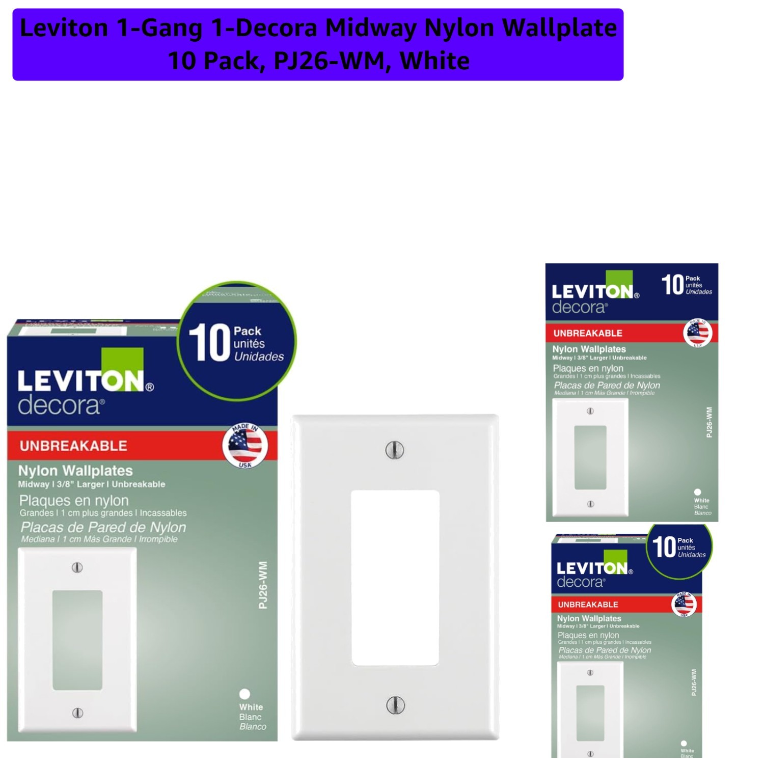 Stylish 10-Pack White Nylon Wallplates, Perfect for Hiding Wall Irregularities