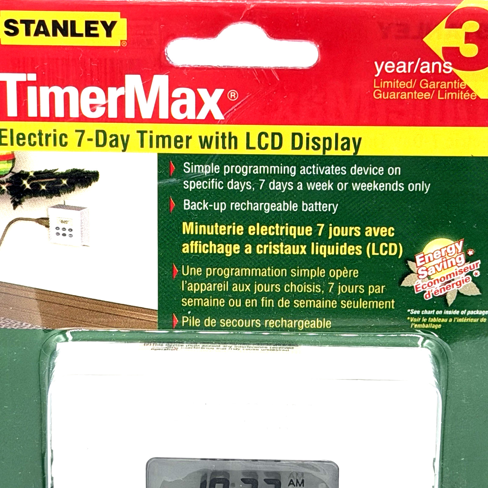 Stanley TimerMax Electric 7-Day Indoor Timer with LCD Display NEW