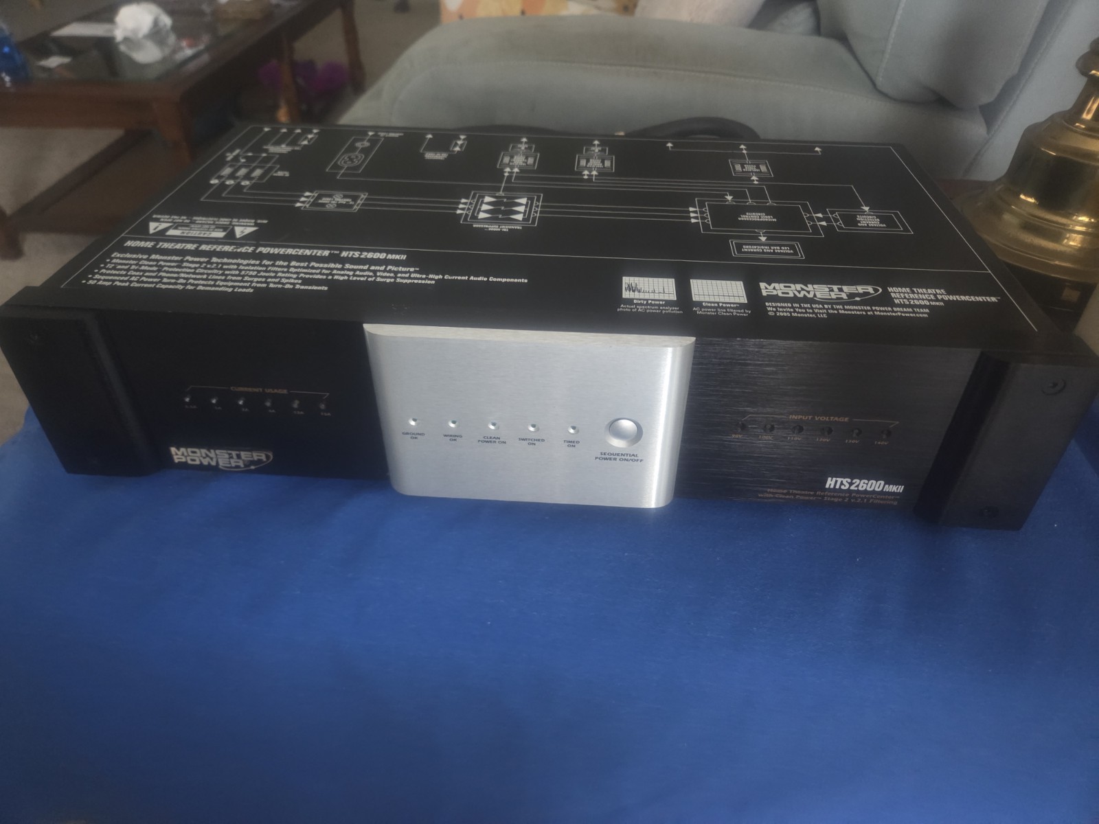 Monster Power HTS 2600 MKII Surge Protector Black/Silver – Nice Condition
