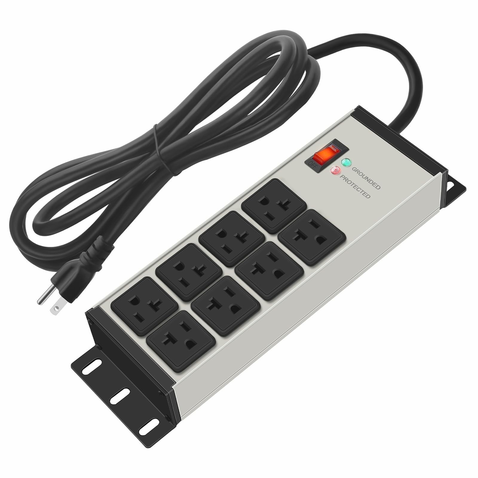 Heavy Duty Surge Protector Power Strip 20 AMP, 12 Gauge Extension Cord, 6FT, Wal