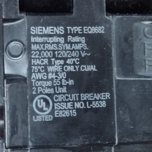 SIEMENS MBK125A MAIN CIRCUIT BREAKER 125 AMP 120/240 VAC 2-POLE NEW IN BOX