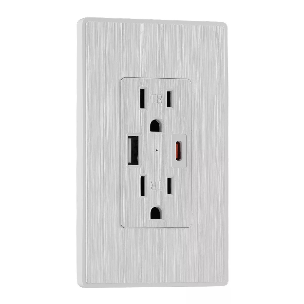 Dual USB Type-C/A Wall Outlet Charger Tamper Resistant 15A Electrical Receptacle