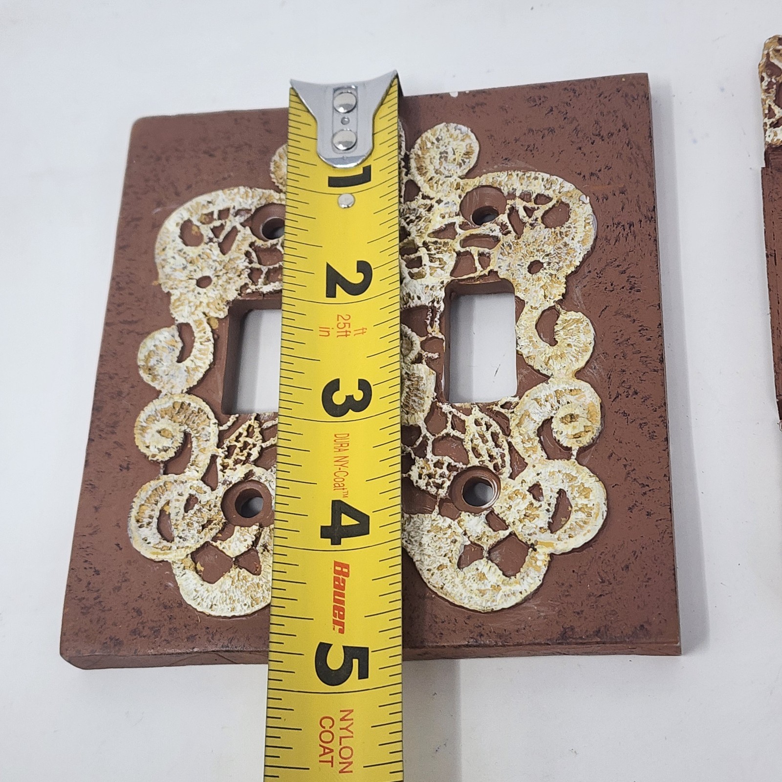 Doily-appliqué Victorian Style Light Switch Plate Cover Set Double, Single 2 pc.