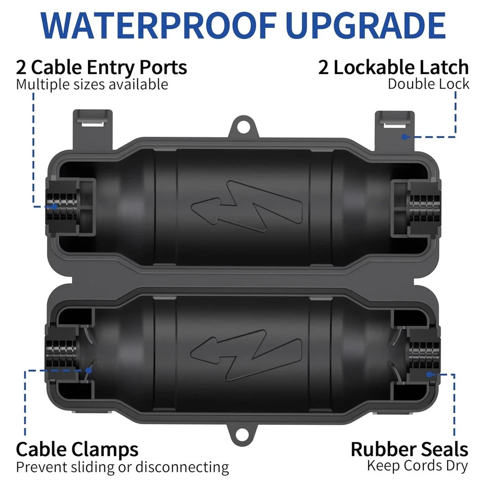 Outdoor Extension Cord Safety Cover with Waterproof Seal IP54 Water-Resistant, W