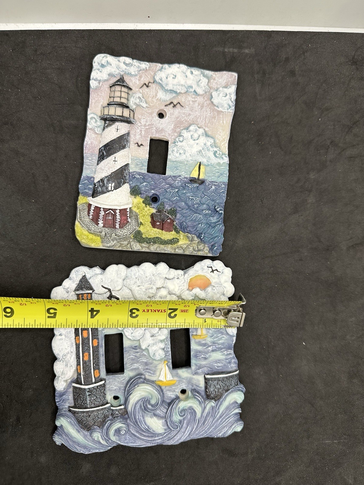 Lighthouse Resin Decorative Light Switch Cover Plate Single & Double Toggle Set