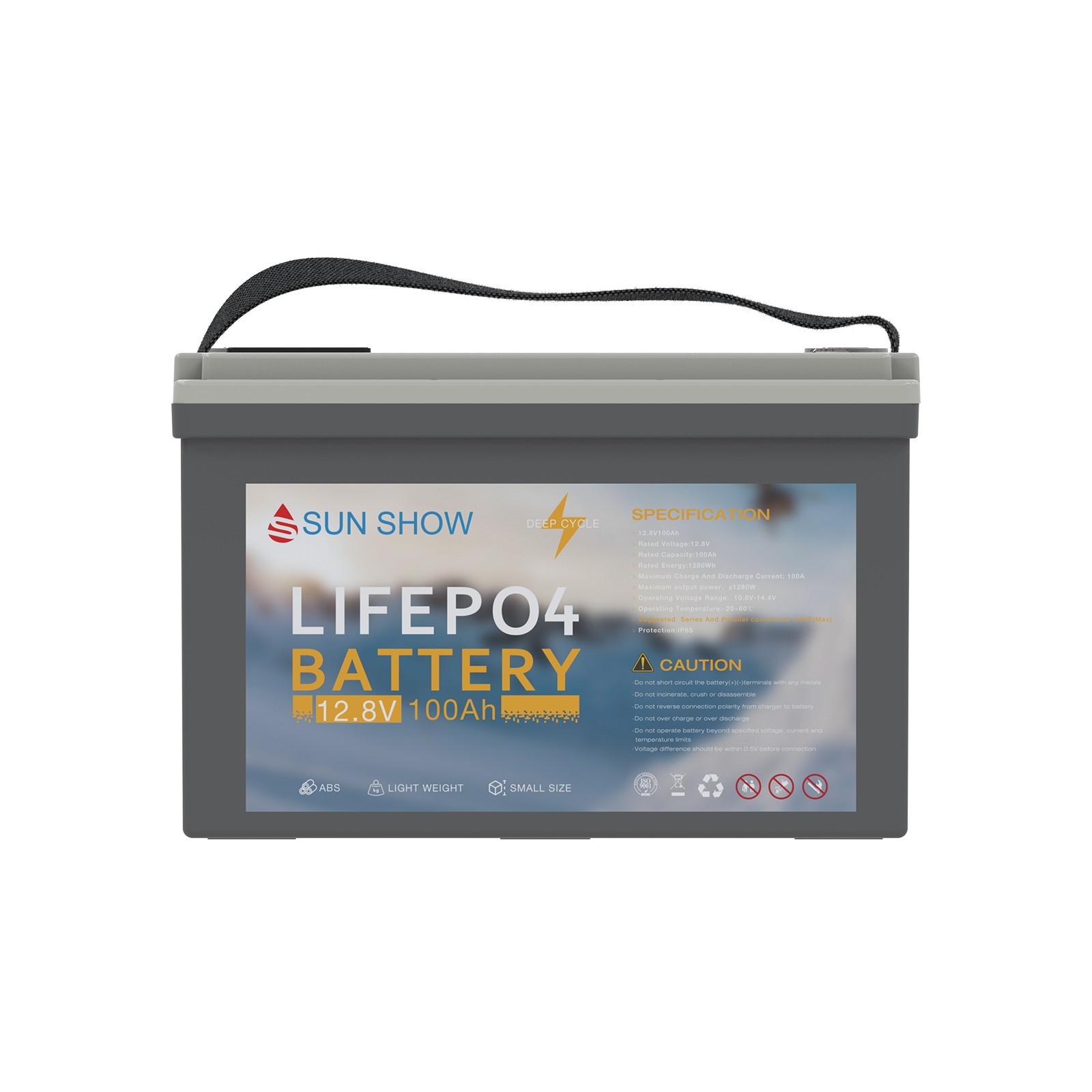 100AH LiFePO4 Lithium Battery IP65 W/ Bluetooth 200AH 300AH RV Solar SANDISOLAR