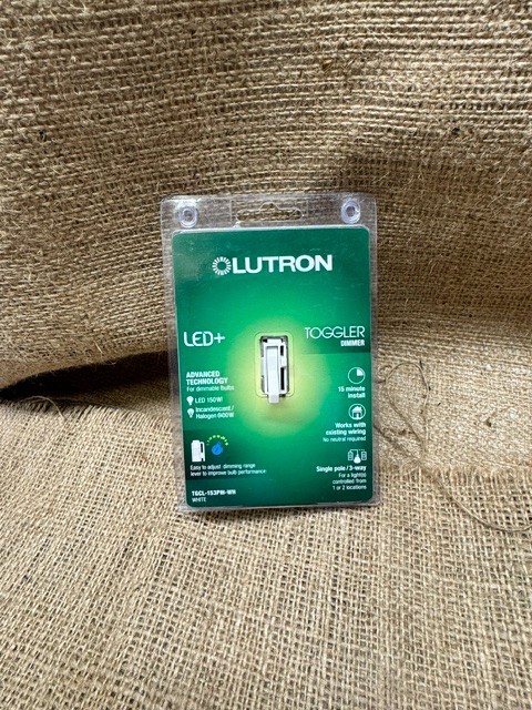 Lutron TGCL-153PH-WH Single Pole or 3-Way Dimmer CL Toggler-WHITE *New