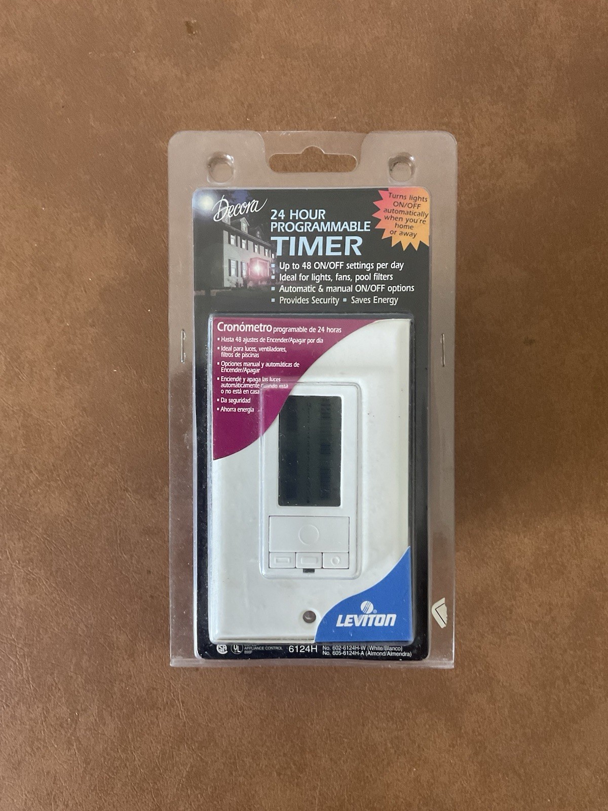 LEVITON DECORA 6124H 24 HOUR PROGRAMMABLE TIMER WHITE NEW SEALED!