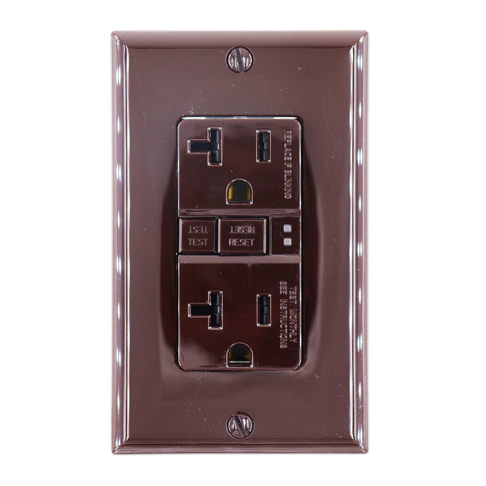 EATON TRSGF20B SELF-TEST GFCI RECEPTACLE, TAMPER RESISTANT, 20A, 125V, BROWN