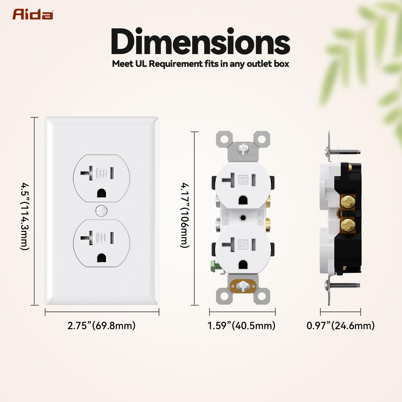 20 Amps Outlets Duplex Electrical Receptacle Outlets,Tamper Resistant,Heavy-D…