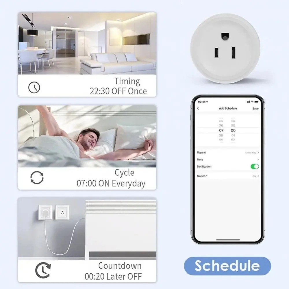 1Pc WiFi Smart Plug Socket Outlet APP Control Works with Alexa & Google USA
